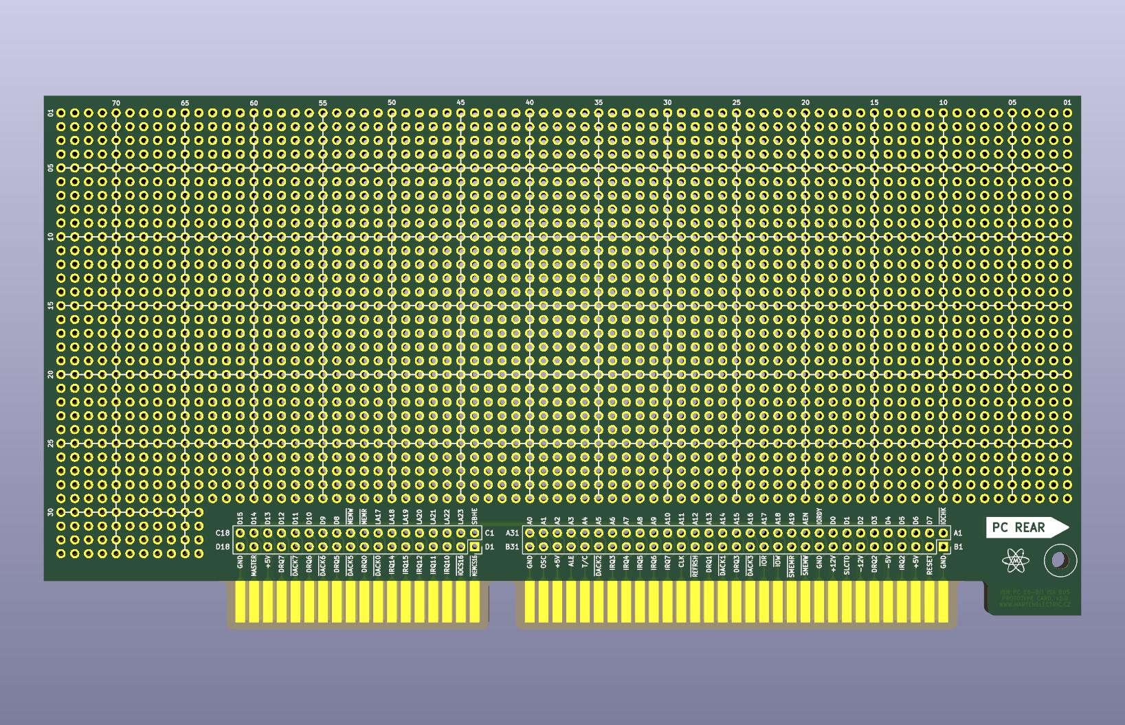 IBM PC AT 16-bit ISA Prototype PCB Card