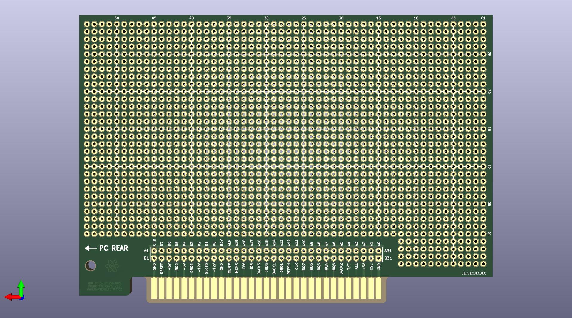 IBM PC XT8-bit ISA Prototype PCB Card XL